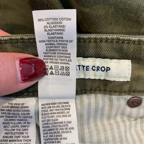 Lucky Brand Camo Bridgette Crop Jeans Size 6 Raw Hem - Picture 9 of 11